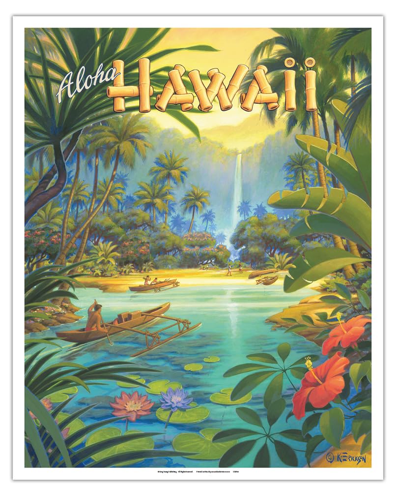 Amazon.com: Aloha Hawaii - Vintage Hawaiian Travel Poster by Kerne