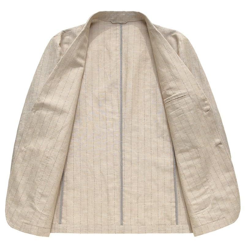 Men's Casual Linen Summer Lightweight Sport Coat Two Button Notch Lapel Suit Jacket3