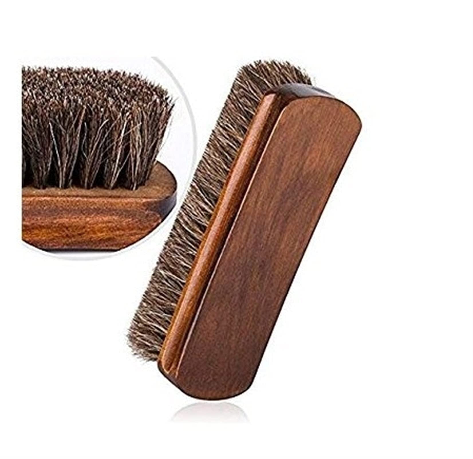 Cepillo para Zapatos, Cepillo para pulir Zapatos de Crin, Cepillo para pulir Mango de Madera con Botas y Zapatos
