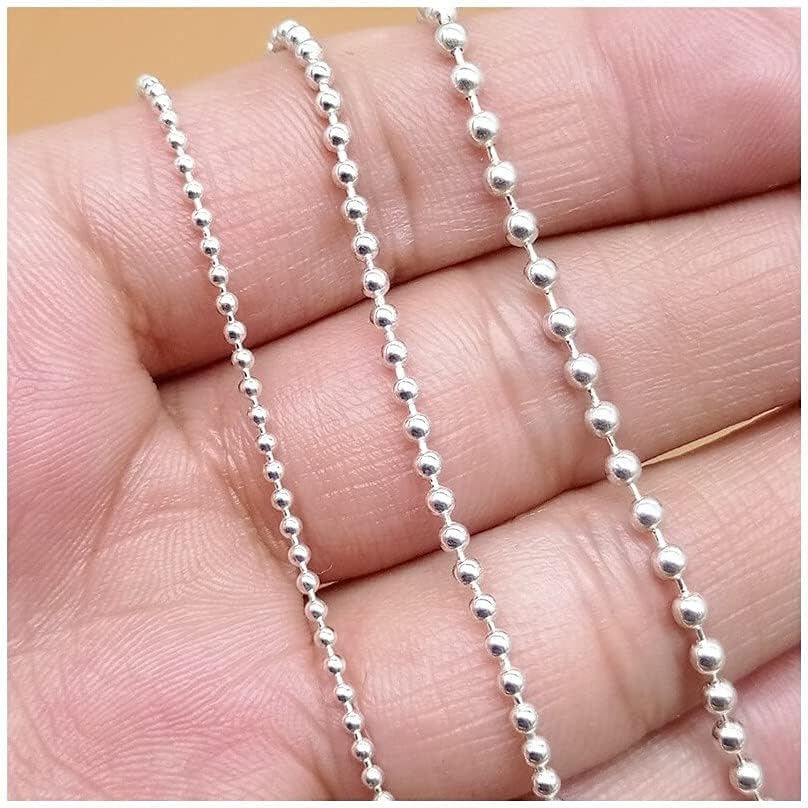 ARGENTO REALE 925 Sterling Silver 1.5MM-5MM Bead Ball Link Chain Necklace, Dog Tag Army Chain for Pendants, Pallini, Gift, Fine Jewelry, Solid Silver, 16-30 Inch (20.00, 3MM) - Image 3