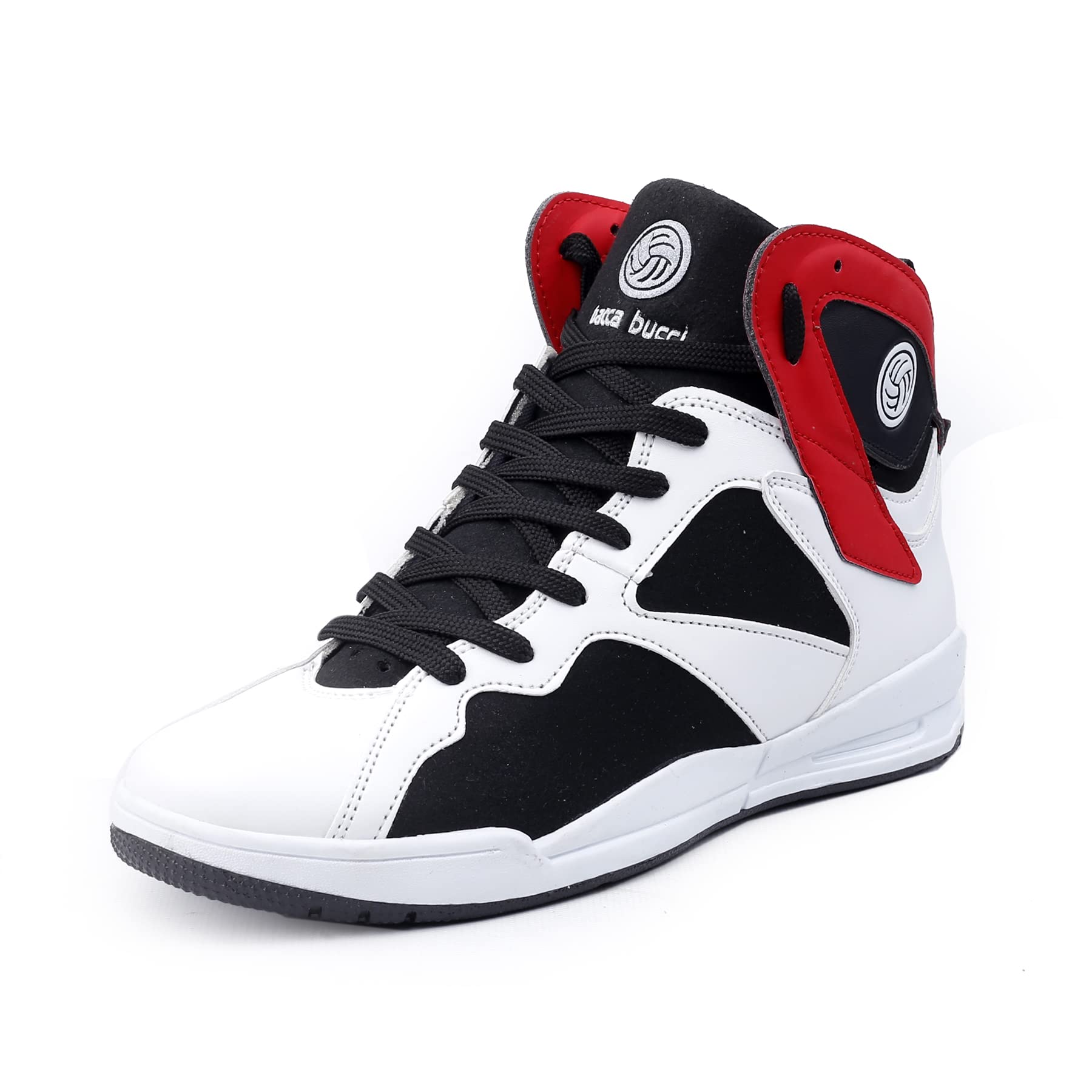 Bacca BucciMen's Comfy Mid-Top Casual Chunky Streetwear Fashion Sneakers | Solid Color Pattern with Rubber Outsole