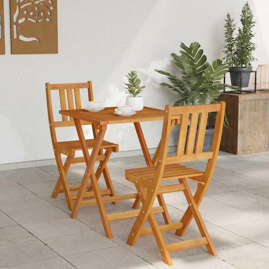 Fengshui Set da bistrò, 3 pezzi, in legno massiccio di acacia, pieghevole
