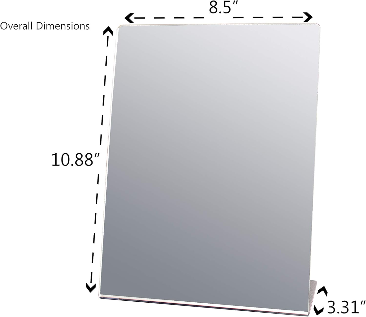 Marketing Holders 2 Pack Acrylic Mirror 8.5" x 11" Angled Reflective Portable Plexiglass Stand for Makeup Counters Vanities and Retail Jewelry Piercing Kiosks