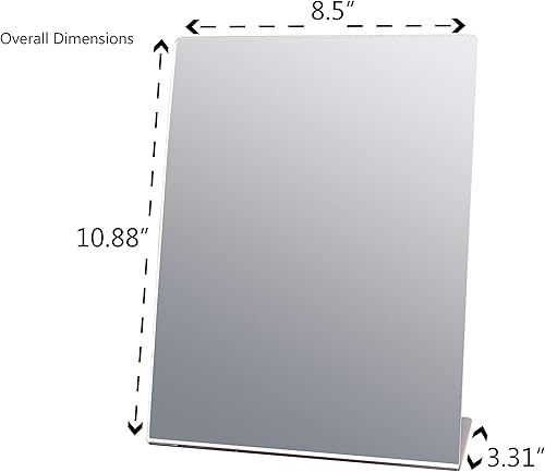 Vista 18 de Marketing Holders Espejo acrílico independiente de 12 x 18 pulgadas, soporte de Lucite portátil reflectante para joyería minorista, contadores