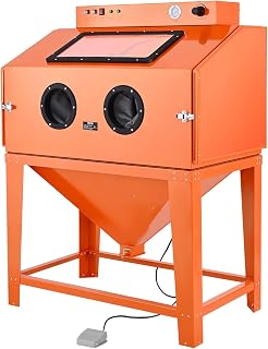 VEVOR Heavy Duty Sandblasting Cabinet Kit, Industrial-Grade Steel Sand Blasting Cabinet with Dual Blasting Guns & 1.6HP Dust Collector for Oversized Parts Surface Finishing, Rust Removal