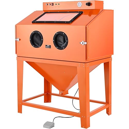 VEVOR Heavy Duty Sandblasting Cabinet Kit, Industrial-Grade Steel Sand Blasting Cabinet with Dual Blasting Guns & 1.6HP Dust Collector for Oversized Parts Surface Finishing, Rust Removal
