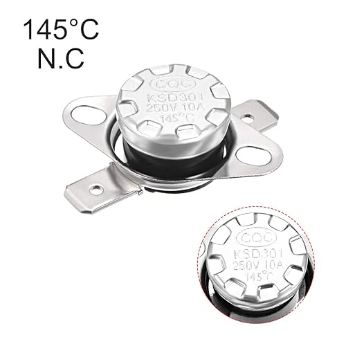 Miniatura 105 de uxcell KSD301 Termostato 221.0 °F/221 ° F 10 A Normalmente Cerrado N.C Ajuste Snap Disc Interruptor de temperatura para microondas, horno, cafeteras