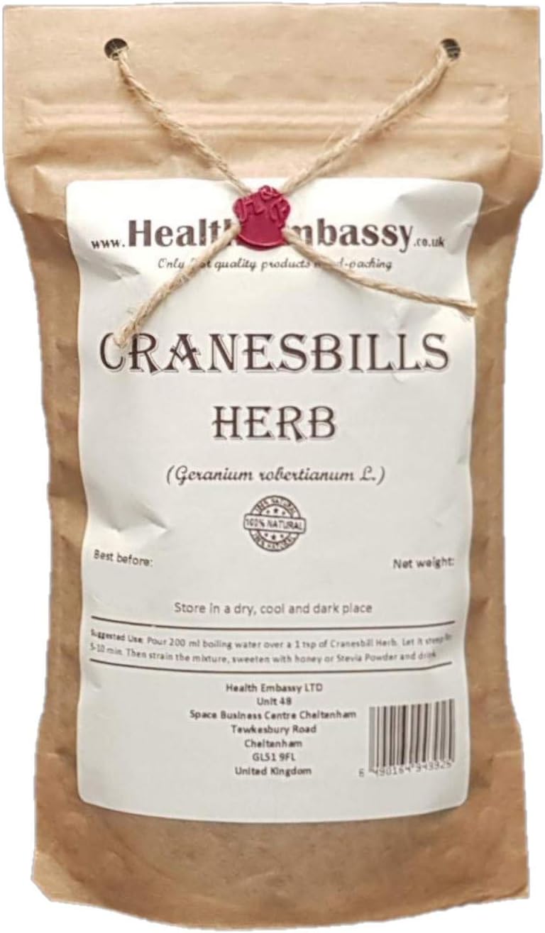 Health Embassy Cranesbills Herb | Geranium Robertianum L | Herbal Tea (100g)