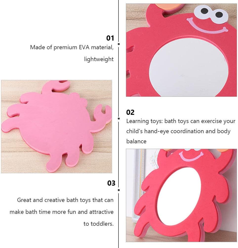 2pcs Mirror Bath Toy Set in Frog Shape Interactive Baby Bath Toys Kids Shower Toys Shower Bathtub Toy for Fun Time