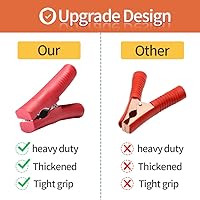 Vista 3 de 10AWG SAE a pinzas de cocodrilo, clip de cocodrilo de batería a cable de extensión de conector SAE, cable de abrazadera de batería de desconexión