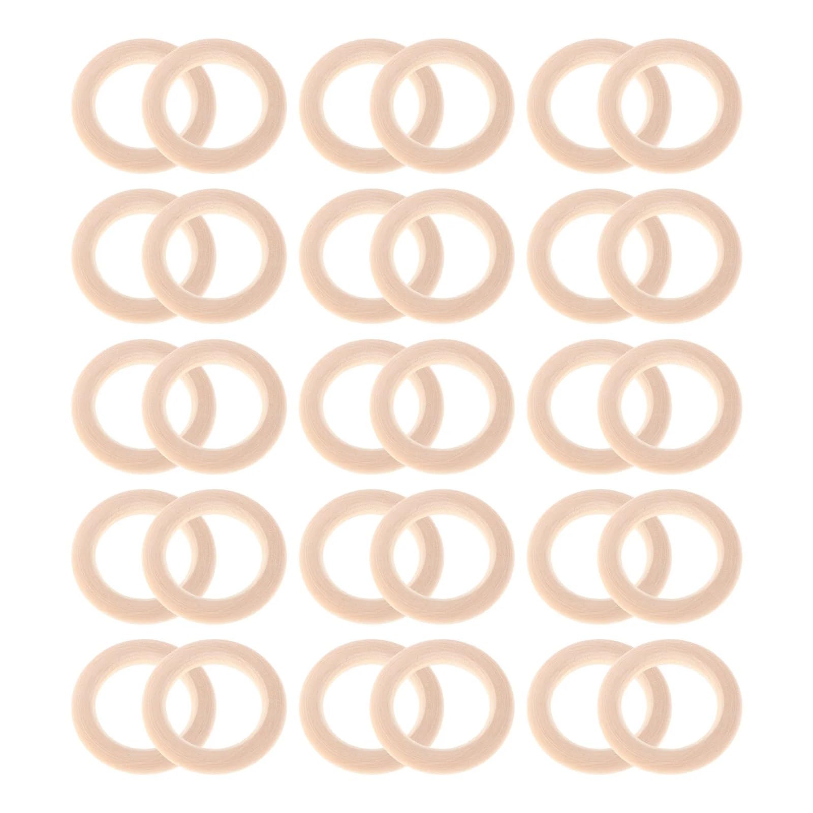 Holzringe für Handarbeiten, Unvollendete Holzringe 80 Stück 34 mm for DIY Makramee-Traumfänger-Bastelarbeiten