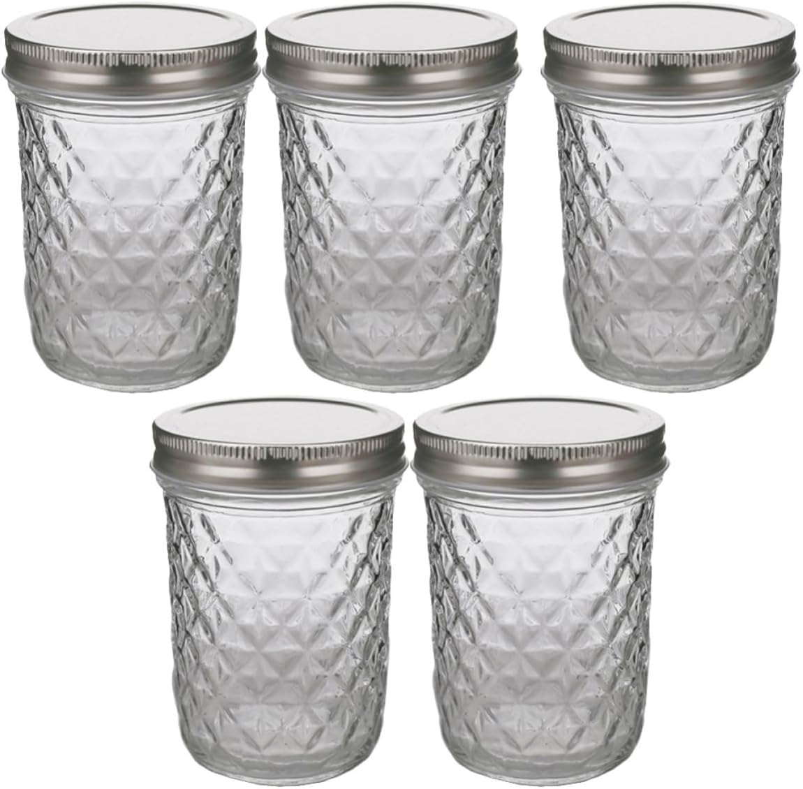 BESTYASH 5pcs Glass Mason Jar Bottle for Storage, Reusable Seal Dispenser