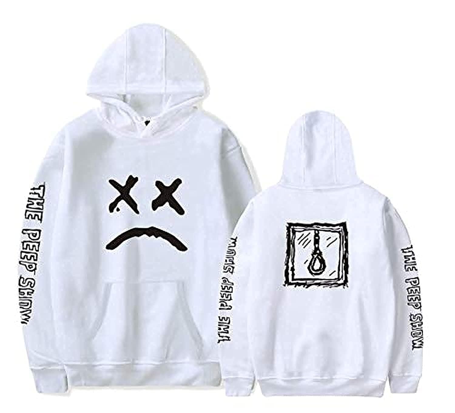 Men's Lil Peep Hooded Sweatshirts - White - L