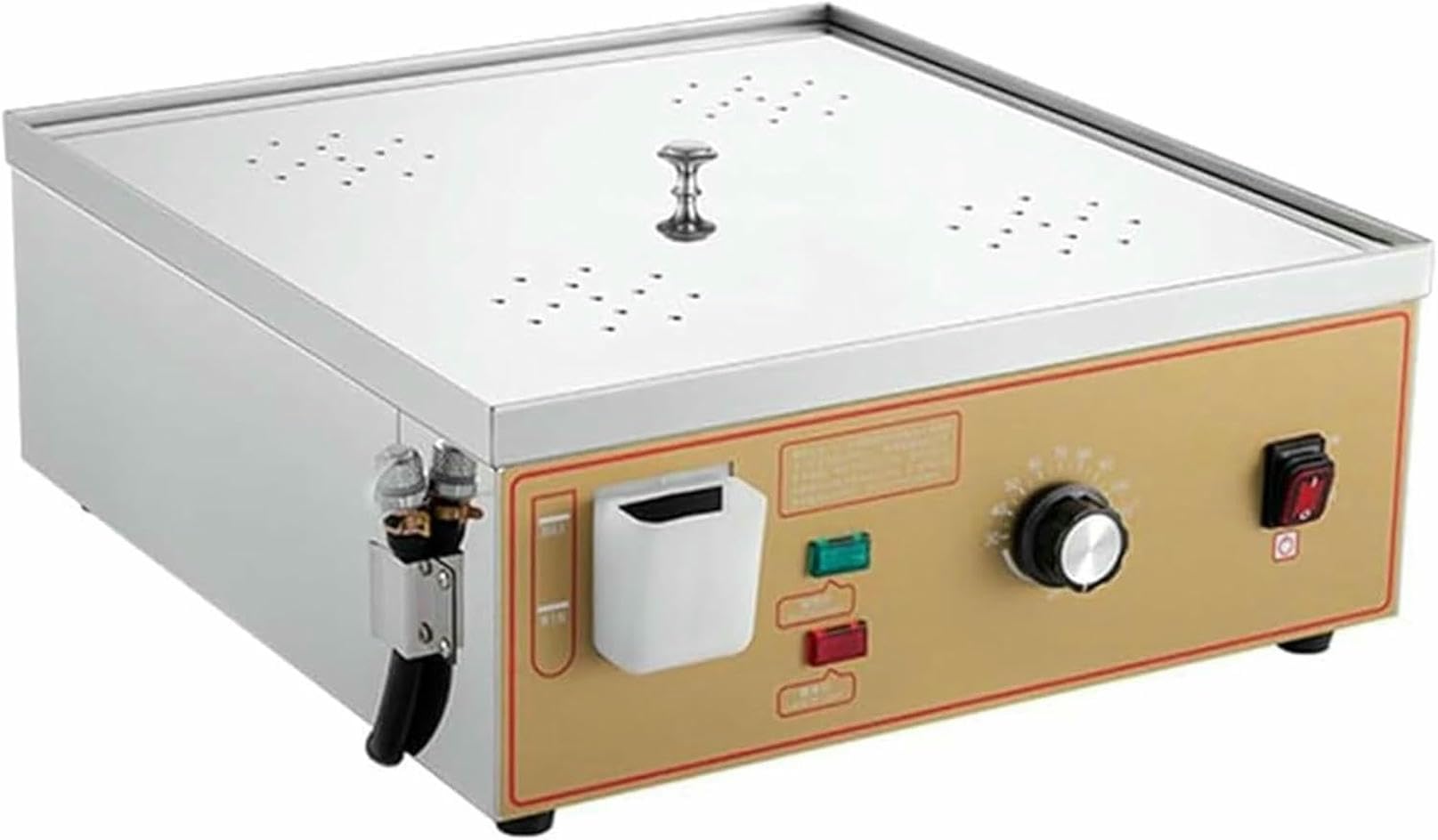 Kommerzielle Dampfbrötchenmaschine, 4-Loch-Dampfgarer aus Edelstahl, 30-110 °C Temperatur für Frühstücksläden (Gelb)