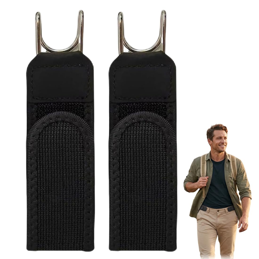 Set of 2 Belt without Buckle, Men's Elastic Belt, for Jeans, Leisure Trousers & Outings, Unisex