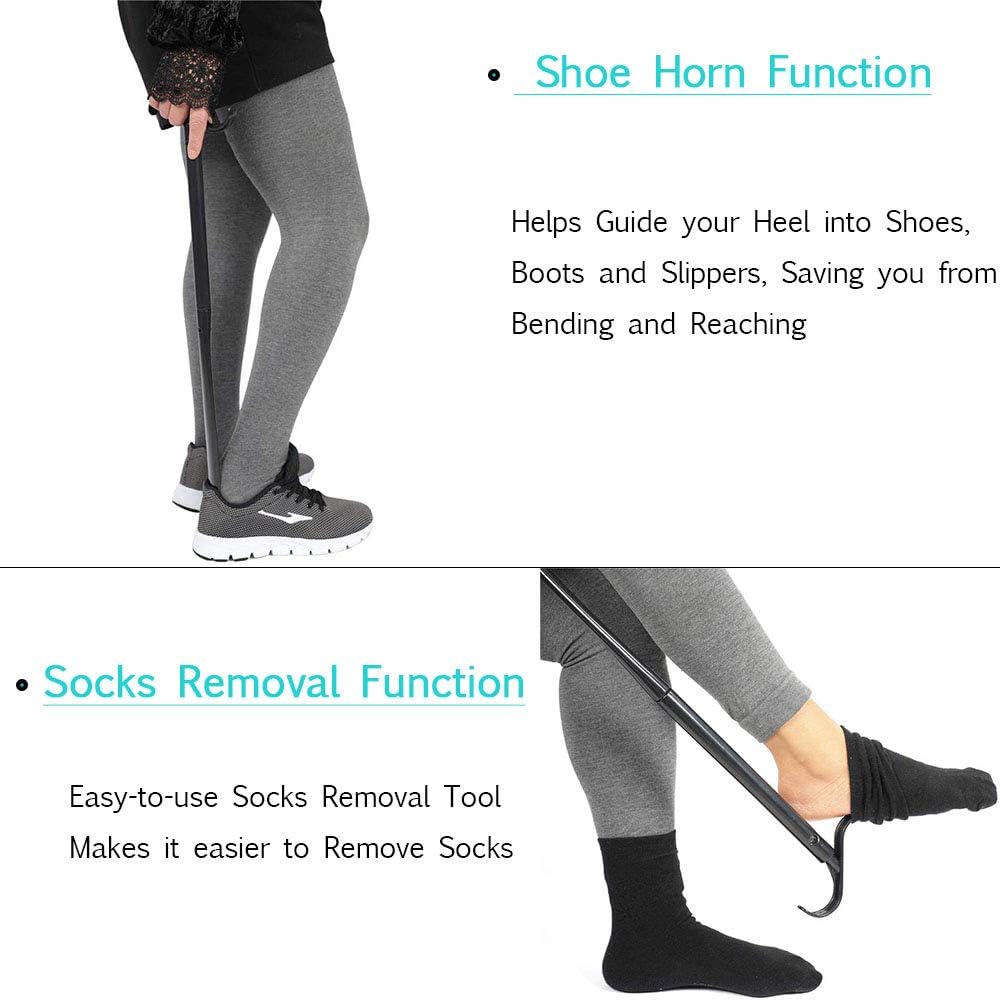 Fanwer Shoe horn Long handle for Seniors - 33.5" Long Dressing Stick, Sock Remover Tool, Stable, Not easy to break, Adjustable, for Disabled, Knee & Hip Replacements and Back Problems People : Health & Household