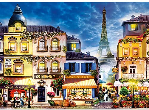 Trefl - Holzpuzzle, Französische Straße - 1000 Teile, Wood Craft, unregelmäßige Formen, 100 Figuren französischer Denkmäler und Symbole… – Ansicht 2