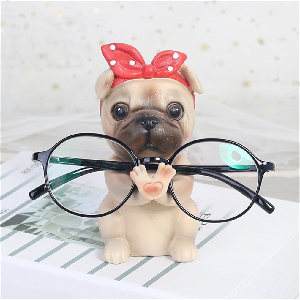 RURUOGUK Eyeglass Holder Glasses Display Stands Spectacles Holder, Home Office Desk Decorative Glasses Accessories (Pug) - Image 2