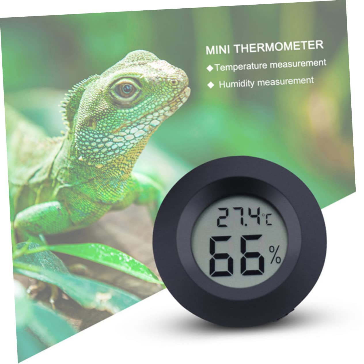 UPKOCH 2 Series Termómetro Digital Medidor De Humedad Redondo Reptil -higrómetro Terrario Medidor De Temperatura Del Acuario Medidor De Temperatura Y Humedad El Plastico Negro 7 Piezas*2