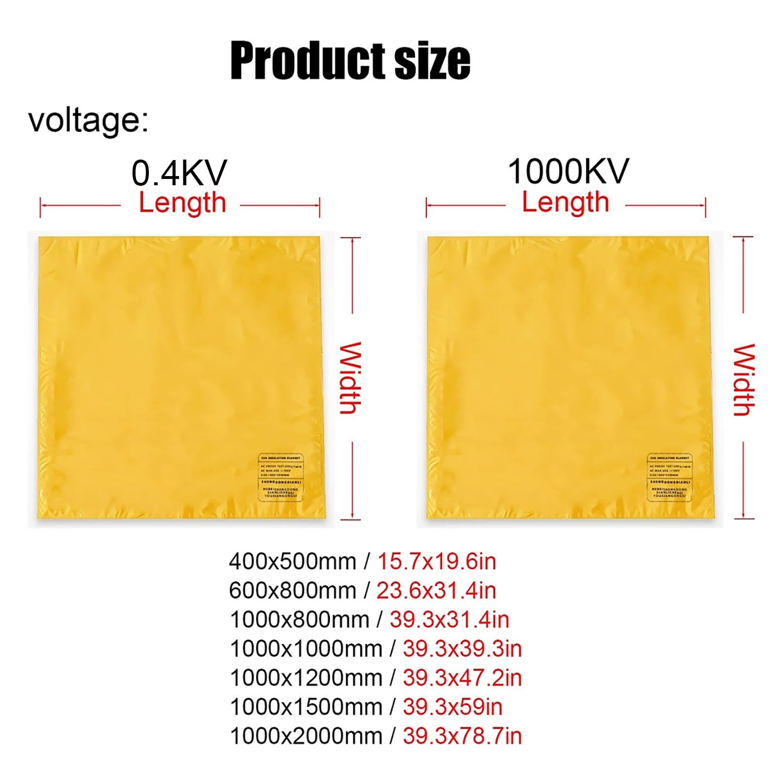 Coperta elettrica isolata elettrica 0.4KV nominale ignifugo impermeabile coperta elettrica per protezione di sicurezza 600x800mm del guardalinee
