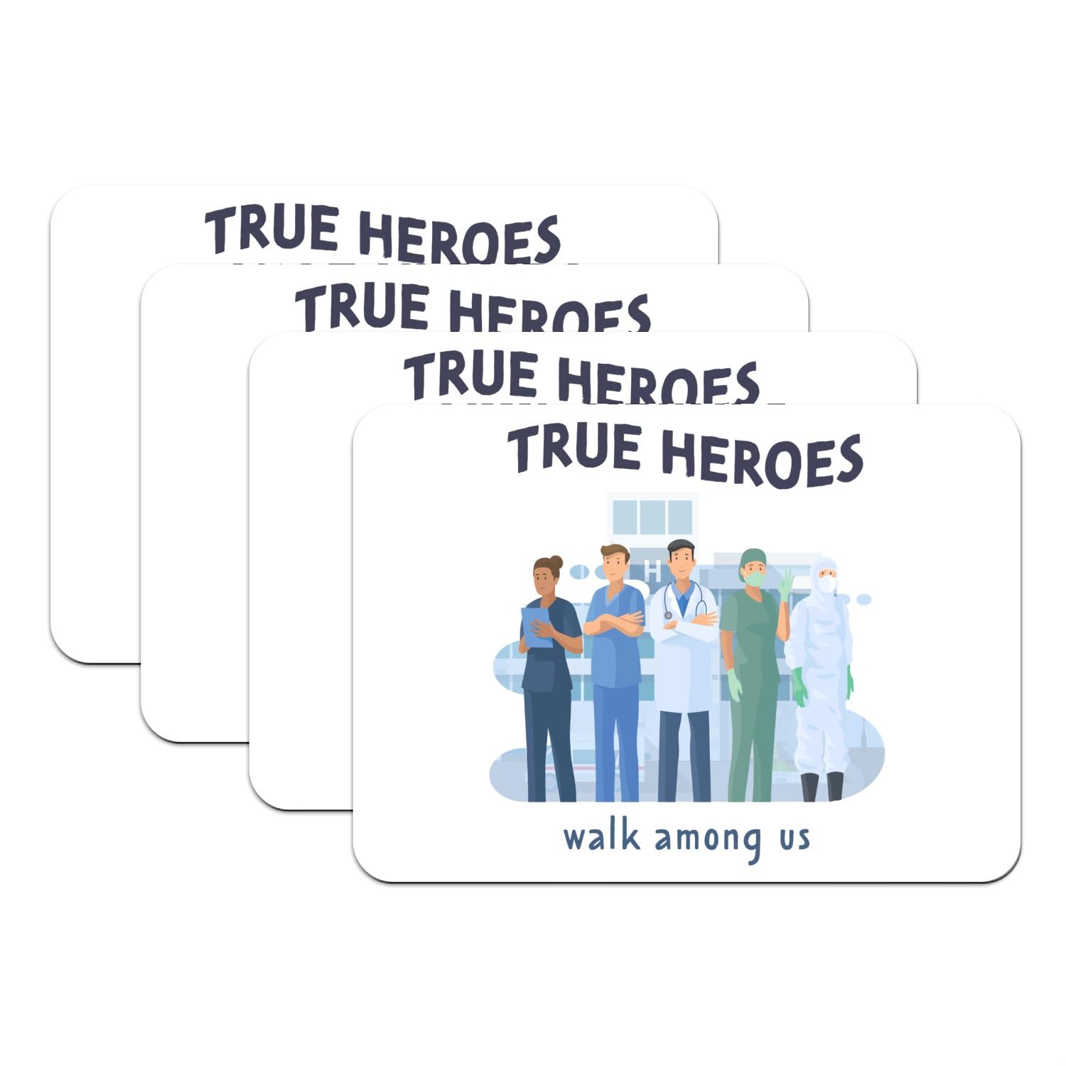 Sets de table True Heroes en caoutchouc blanc pour repas de famille