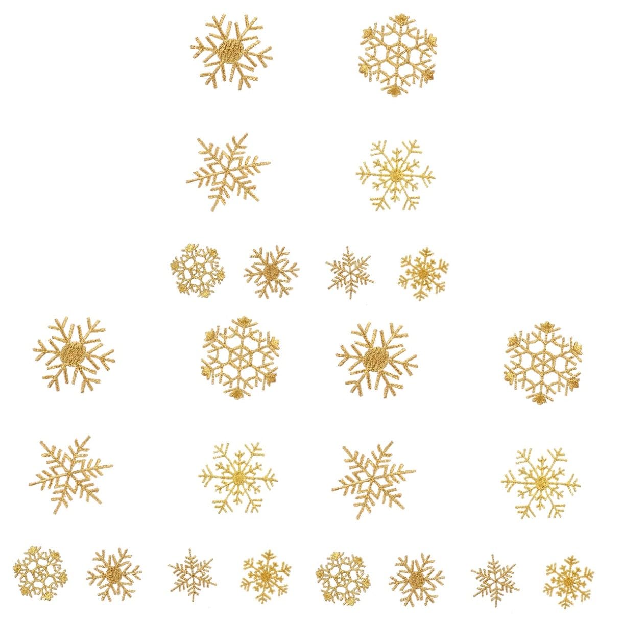 TEHAUX 24pièces Patchs Brodés Forme De Flocon Pour Vêtements Appliques Pour Célébrations De Noël Décoration De Mode Et Personnalisation De Style