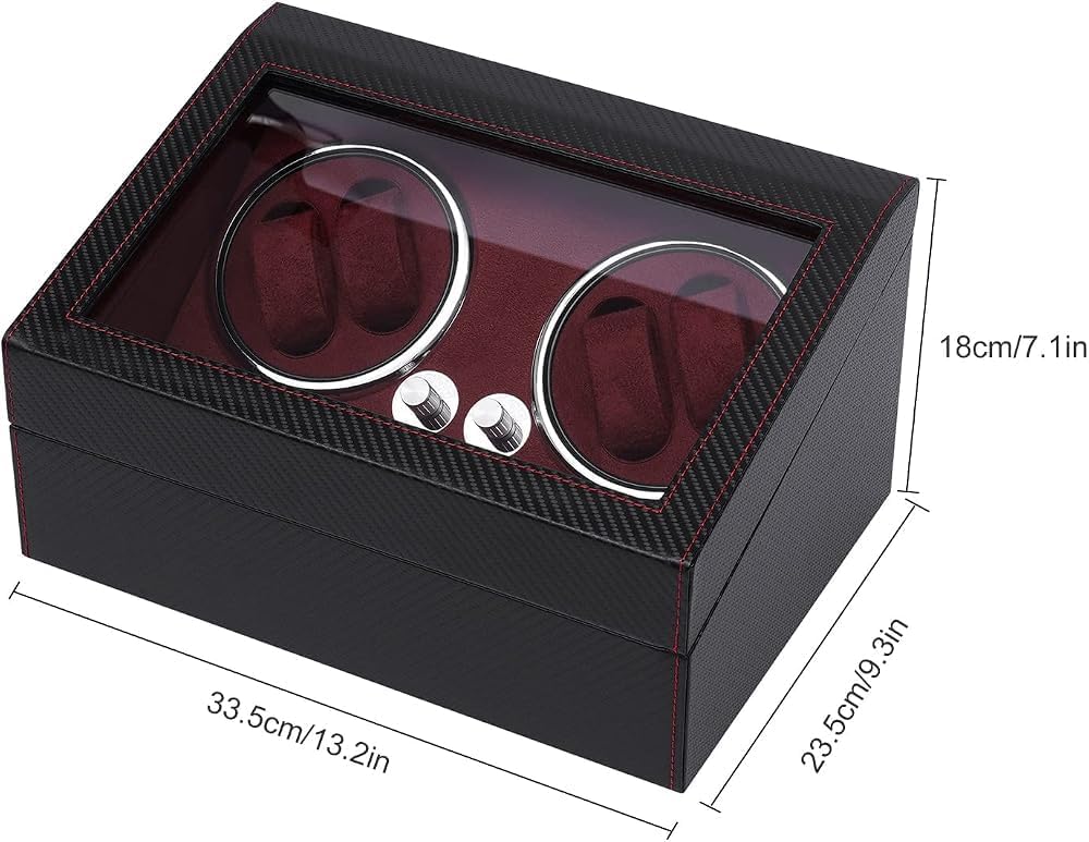 Automatic Watch Winder Box with Transparent Lid, Electric Self-Rotating Watch Organizer, 10 Velvet Cushions, Dual Use Display for Watches & Jewelry Collection image 3