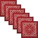 Produktbild Boolavard Bandana Kopftuch Halstuch - gemustert: Paisley Muster - 100% Baumwolle Bindetuch 1 er 6 er oder 12 er Pack!! (6 x Rot)