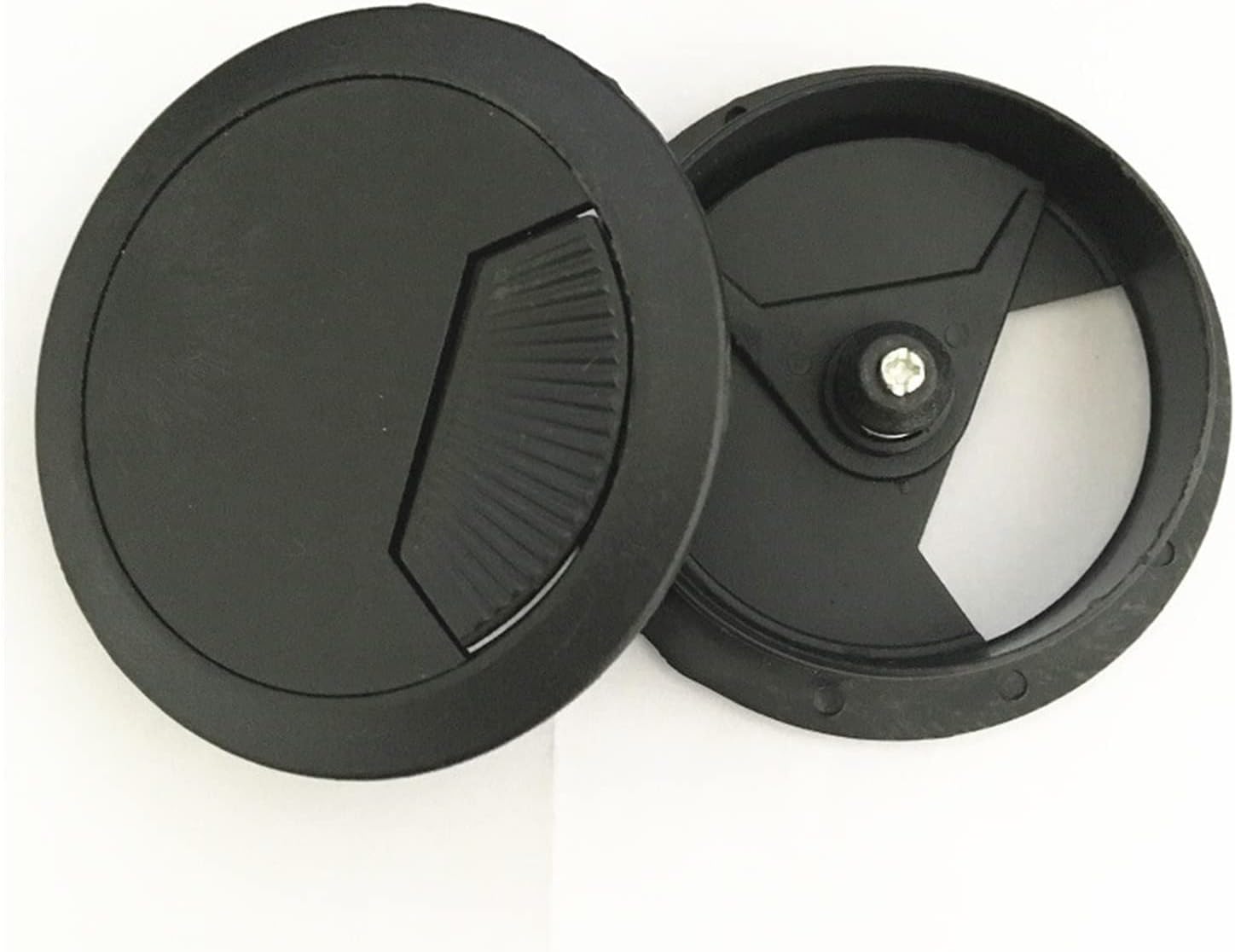 Metal Cable Grommet, 8pcs/lot 60mm Computer Desk Table Drawer Cupboard Grommet Cable Port Black Wire Hole Covers