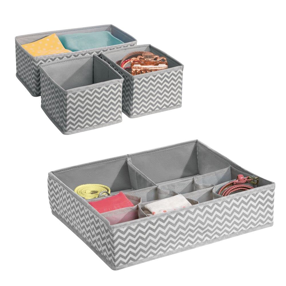 mDesign Scatola portaoggetti per armadi set da 8 3 formati grigio crema