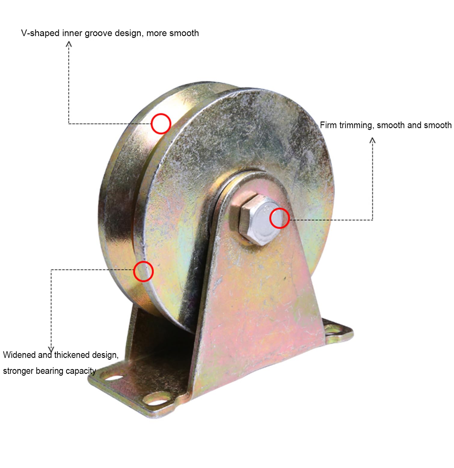 Polea de Inversión,2pz Rueda con Ranura en V,Ruedas Poleas para Cuerda,Polea de Elevación de Acero,Polea con Polea con Rodamiento de Bolas para Cuerdas Motores,con Tornillos (119mm)
