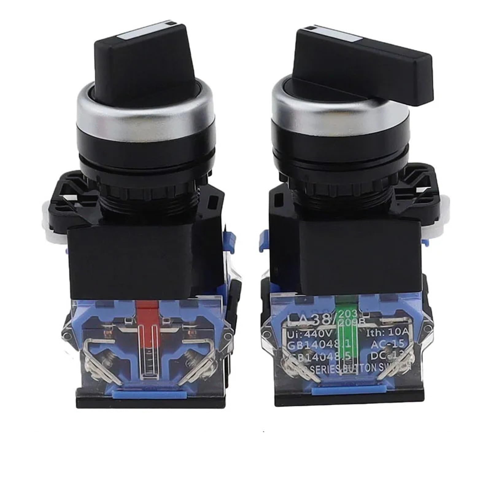 Interruptor selector 22mm para sustitución de mandos dañados con contactos de plata 6