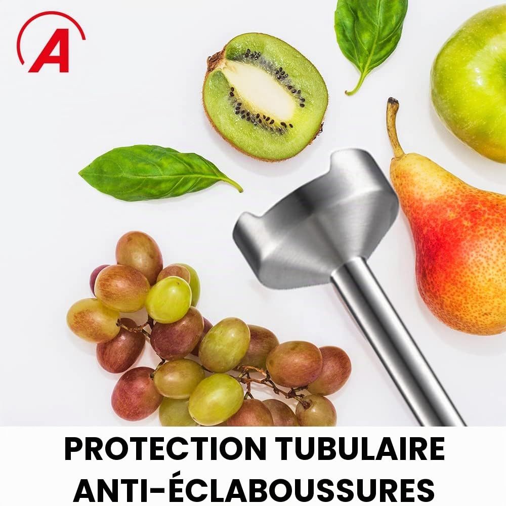 ARDES - ARMIX02 Mixeur plongeant professionnel NEO - Mixeur 4 lames et tige en acier inoxydable - Mixeur 17400 tr/min 2 vitesses