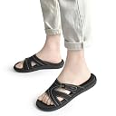 KUAILU Womens Fashion Orthotic Slides Ladies Lightweight Athletic Yoga Mat Sandals Slip On Thick Cushion Slippers Sandals With Comfortable Plantar Fasciitis Arch Support Black 10 gallery image