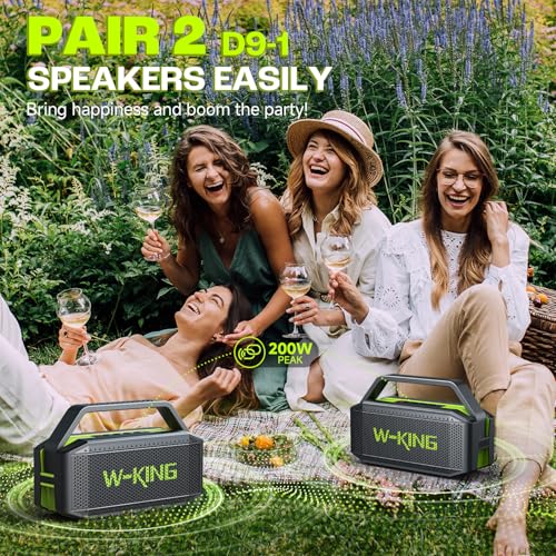 Image of Portable Bluetooth Speaker 100W(Peak) Loud with Deep Bass, W-KING IPX6 Waterproof Speakers Bluetooth Wireless, 60W Ex-large Passive Radiator /40H /EQ /Dual Pairing /TF /AUX, Party Big Large Outdoor Boombox