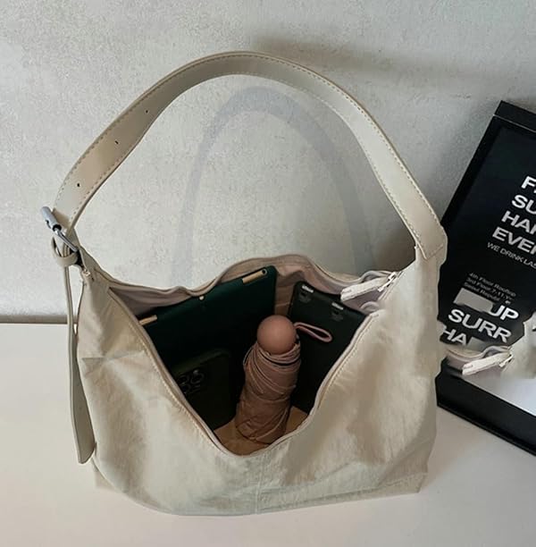 Slouchy Nylon Tote Bag Women Trendy Crossbody Purse Underarm Shoulder Hobo Bags Satchel College Travel Tote Handbag 2025 by Caissip - Image 4