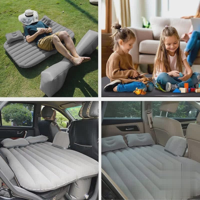 Image of Antson Premium Car Inflatable Bed with Pump & 2 Air Pillow | Quick Inflatable Back Seat Bed | Car Inflatable Mattres | Car Bed Mattress | Car Bed for Kids,Travel,Trip,Camping,Picnic, Beach (Grey)