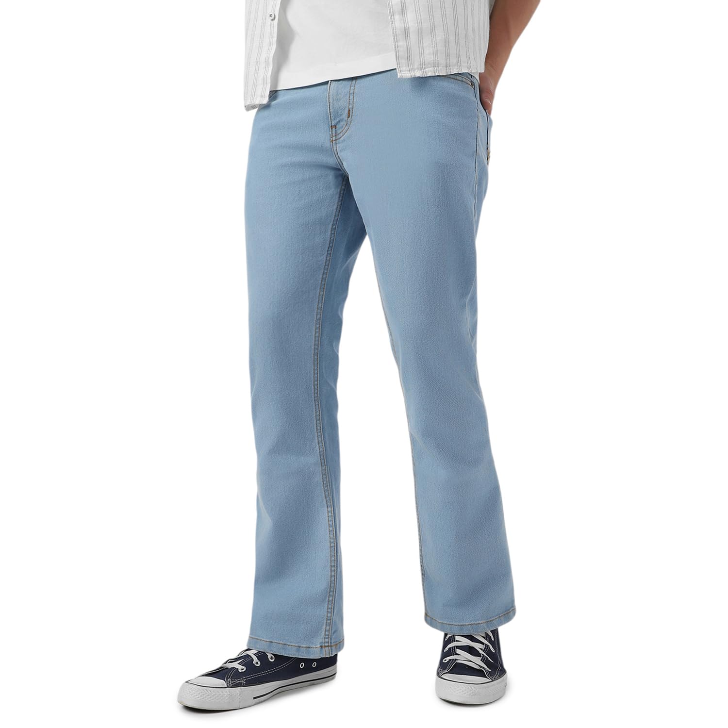 Men's Washed Bootcut Jeans Stretchable