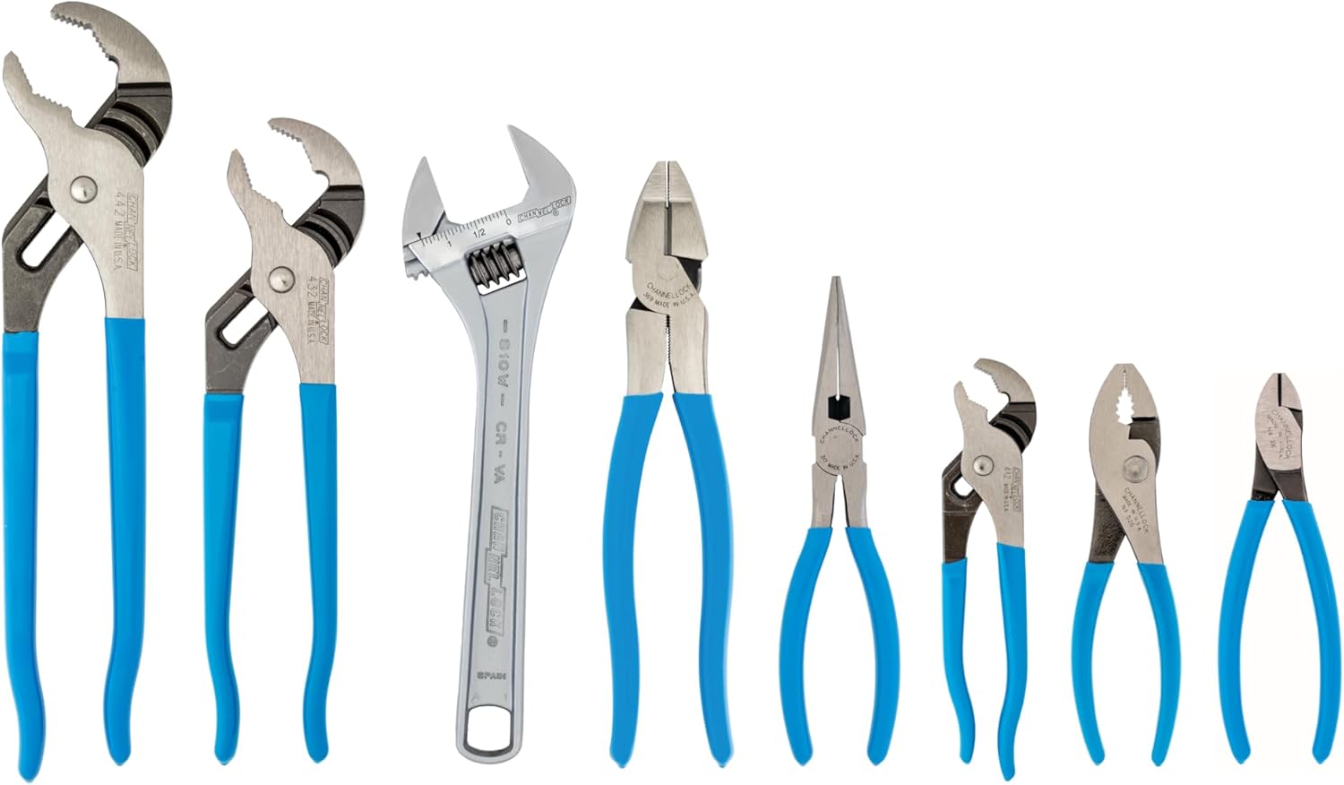Plier and Wrench Set, Dipped, 8 Pcs.