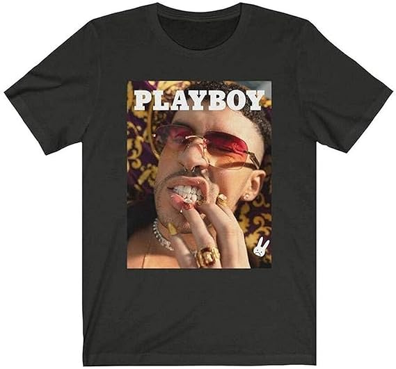 Classic Herkoo Playboy Bad Bunny T Shirt, Playboy Cover T Shirt : Amazon.co.uk