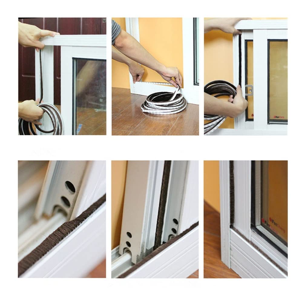 KOTARBAU® Deurborstel - PVC - 1 m - Zwart - 45 mm - Borstelafdichting - Tochtstrip met Borstel - Tochtstrip Onderkant Deur - Deurborstel Nylon - Deurstrip Tegen Ongedierte - Zelfklevend