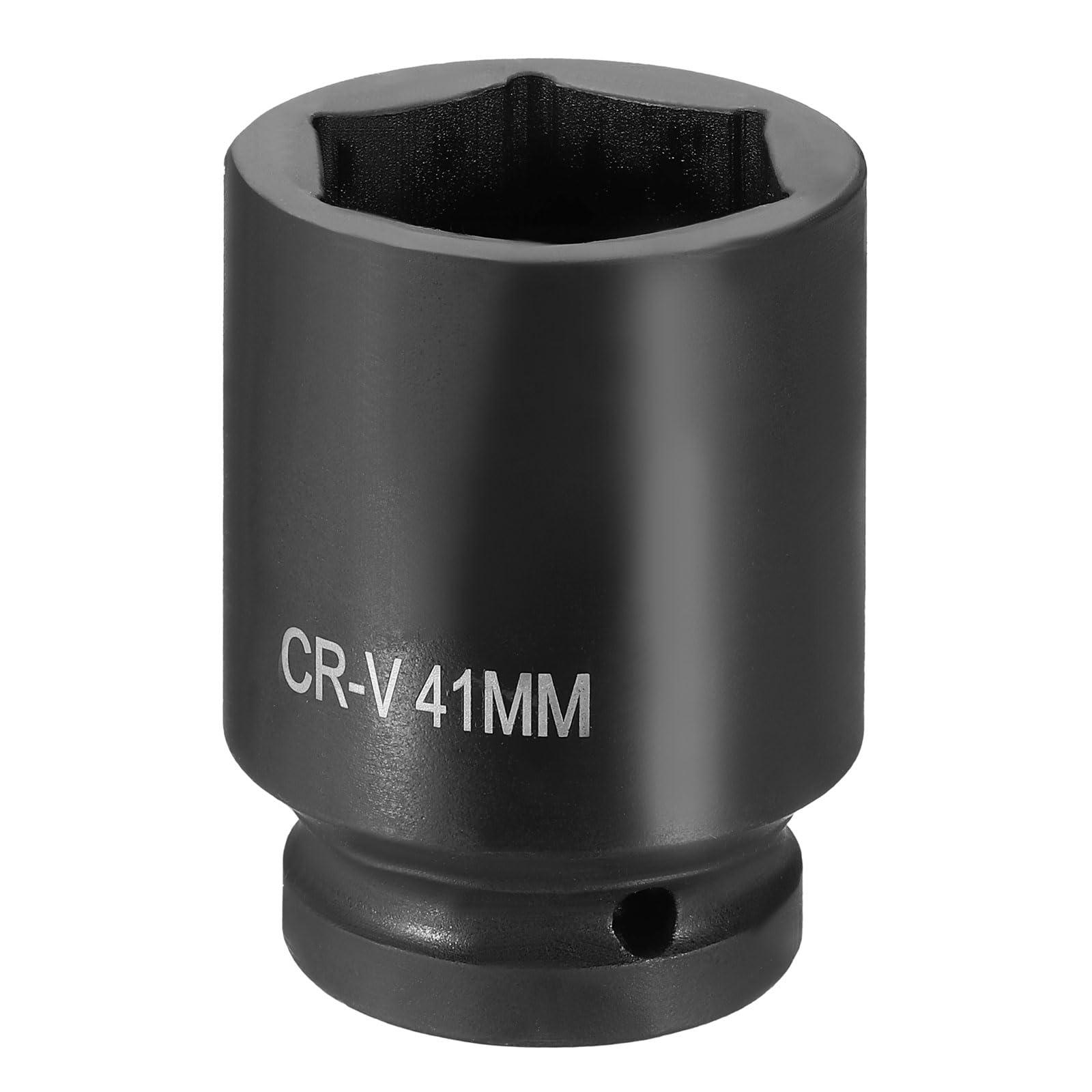 sourcing map 6 Point Impact Socket 1" Drive 41mm Metric Socket CR-V Steel Spindle Axle Hex Sockets for Machine Shaft Nuts Bolts Repair, Black