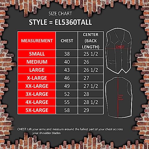 Image of EVENT LEATHER EL1310GO Men's Classic Western Style Snap Button Black Motorcycle Riders Leather Vest