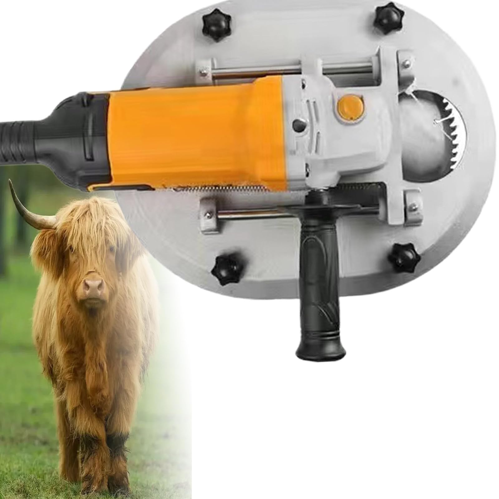 Sjyclaviger High Temperature Resistance Cattle Dehorner, 1500w High-Power Electric Horn Trimmer, Speed 8500r/Min, for Cattle/Goat Horn Cutting Orange-200