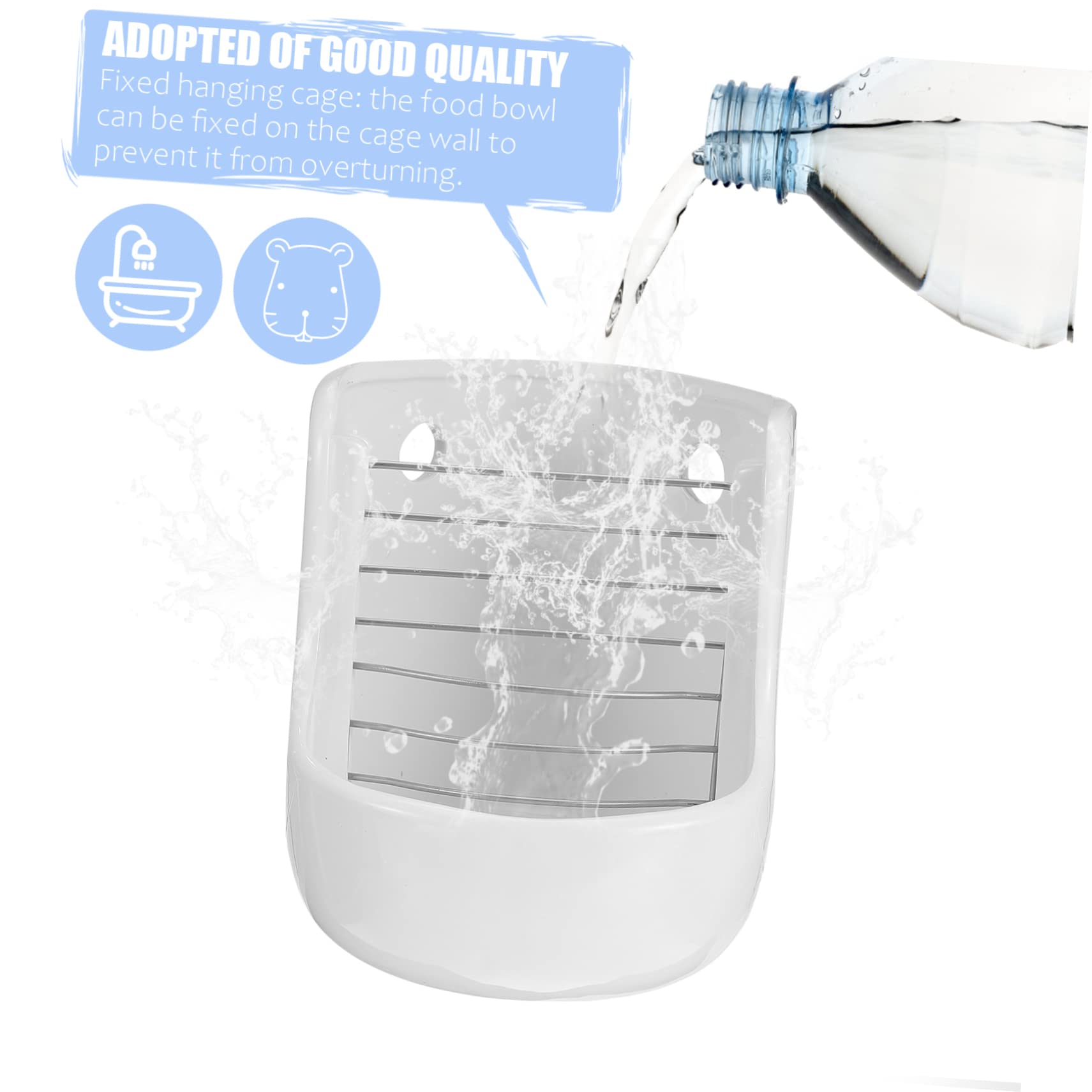 HEMOTON Futterautomat aus Keramik für Kleintiere als Futternapf und Grasfutterautomat Nutzbar Befestigbar an Drahtkäfigen Höhe Verstellbar für Kaninchen Meerschweinchen und Chinchillas
