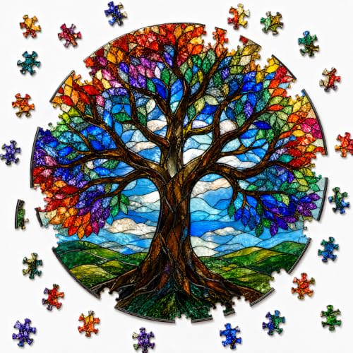 Puzzle acrílico Tree of Life colgante para ventana, 83 piezas, 7.8 pulgadas miniatura 2