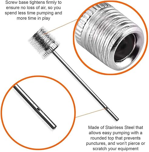 Miniatura 2 de PremierAdapter - Aguja de bomba de inflado para pelota, fútbol, rugby, voleibol, netball, adaptador de válvula, 10 unidades (TY99)