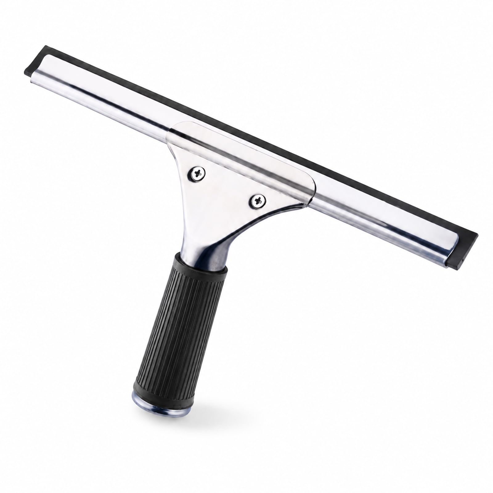 Admygo 35cm Window Squeegee, Stainless Steel Shower Squeegee with Non-Slip Rubber Grip, 0.6cm Thick Rubber Blade Streak-Free Glass Wiper for Vanity Mirror, Car Window, Kitchen Counter, Window Cleaning