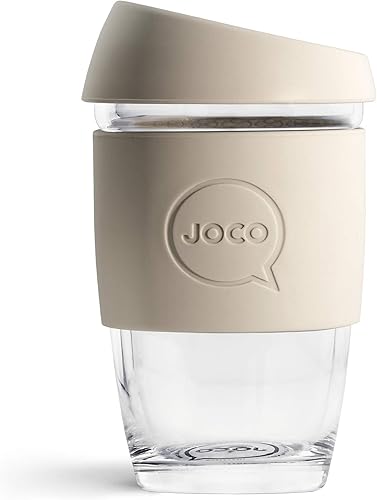 Miniatura 10 de JOCO - Taza de café de cristal reutilizable, 12 onza, Negro