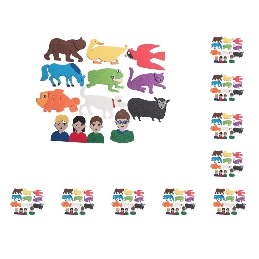 Adoorniequea 10 Set Filz-Geschichten-Figuren, wiederverwendbar, frühes Lernen für Babys im Vorschulalter